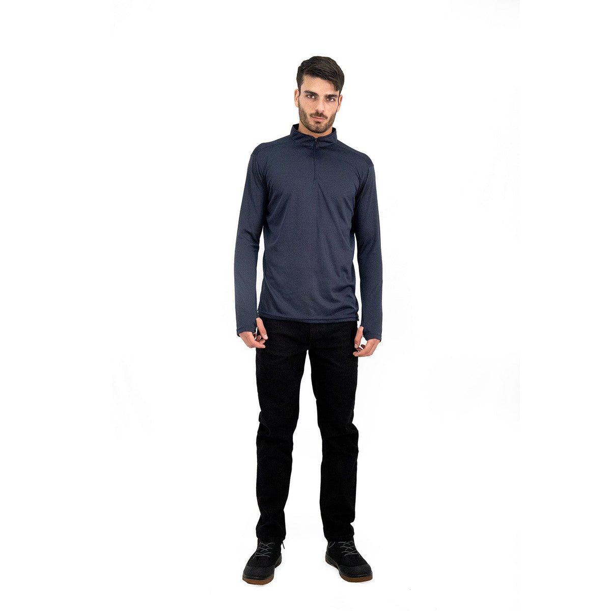 Polera Half-Zip Quebec para hombre color azul marino