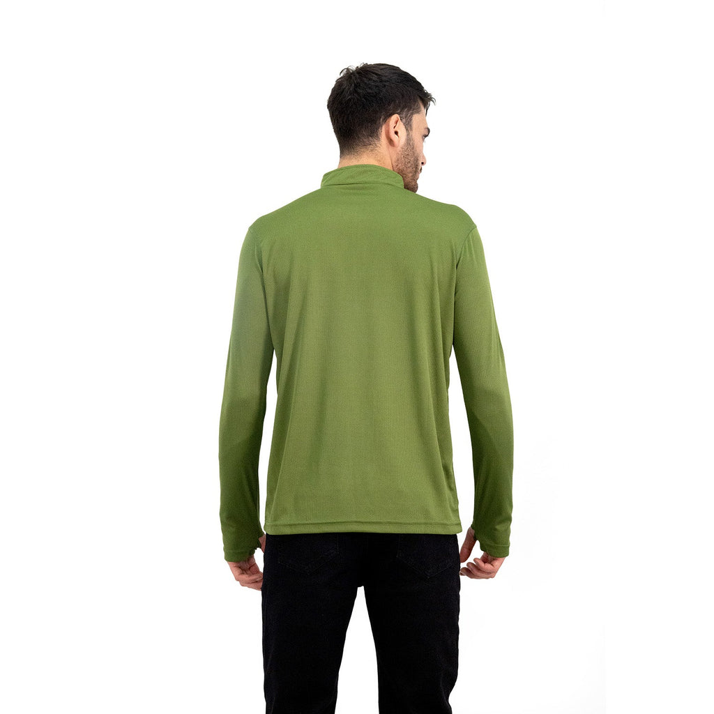 Polera Half-Zip Quebec para hombre color verde oliva