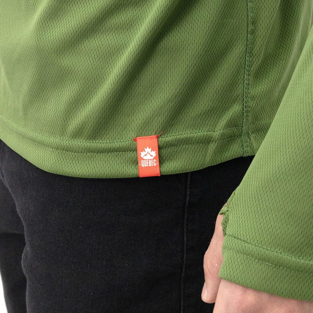 Polera Half-Zip Quebec para hombre color verde oliva