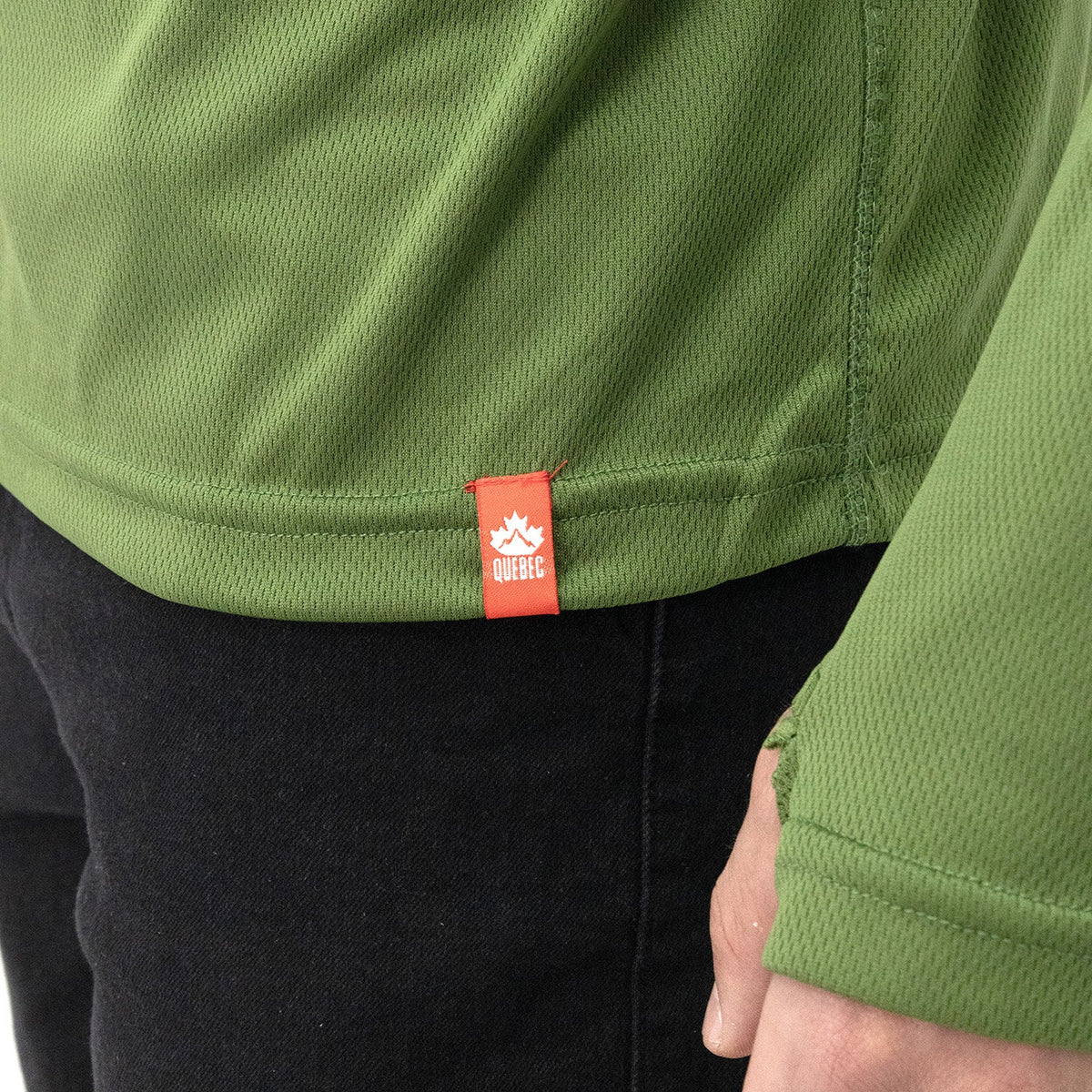 Polera Half-Zip Quebec para hombre color verde oliva