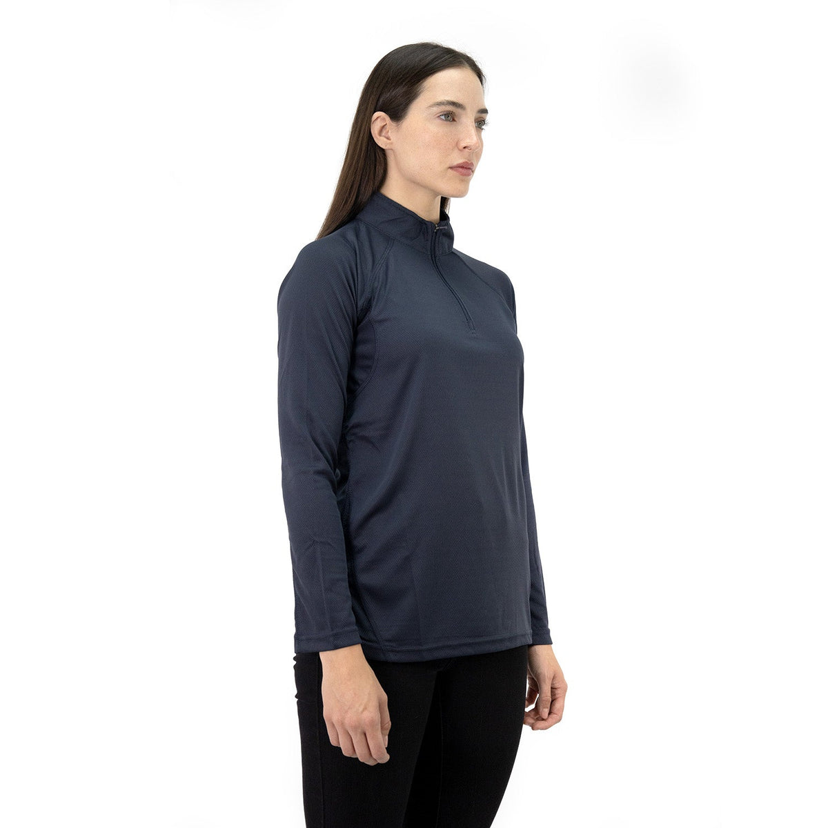 Polera Half-Zip Quebec para mujer color gris hierro