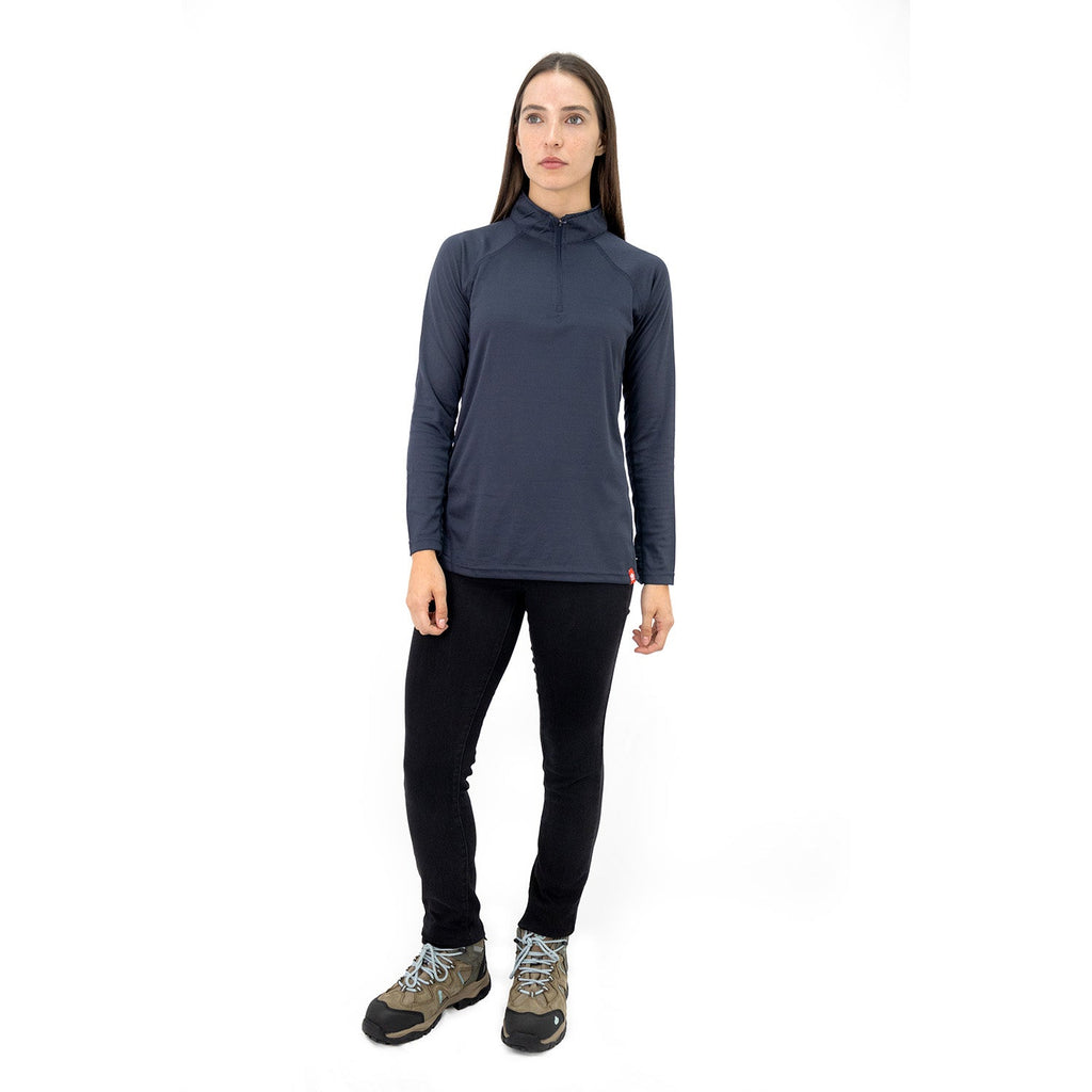 Polera Half-Zip Quebec para mujer color gris hierro
