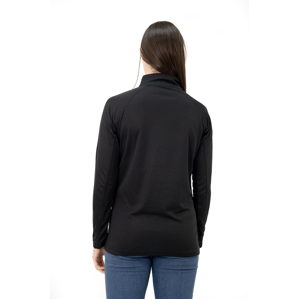 Polera Half-Zip Quebec para mujer color negro