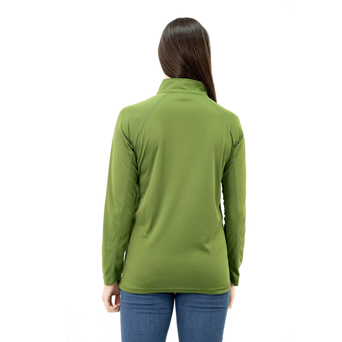 Polera Half-Zip Quebec para mujer color verde oliva