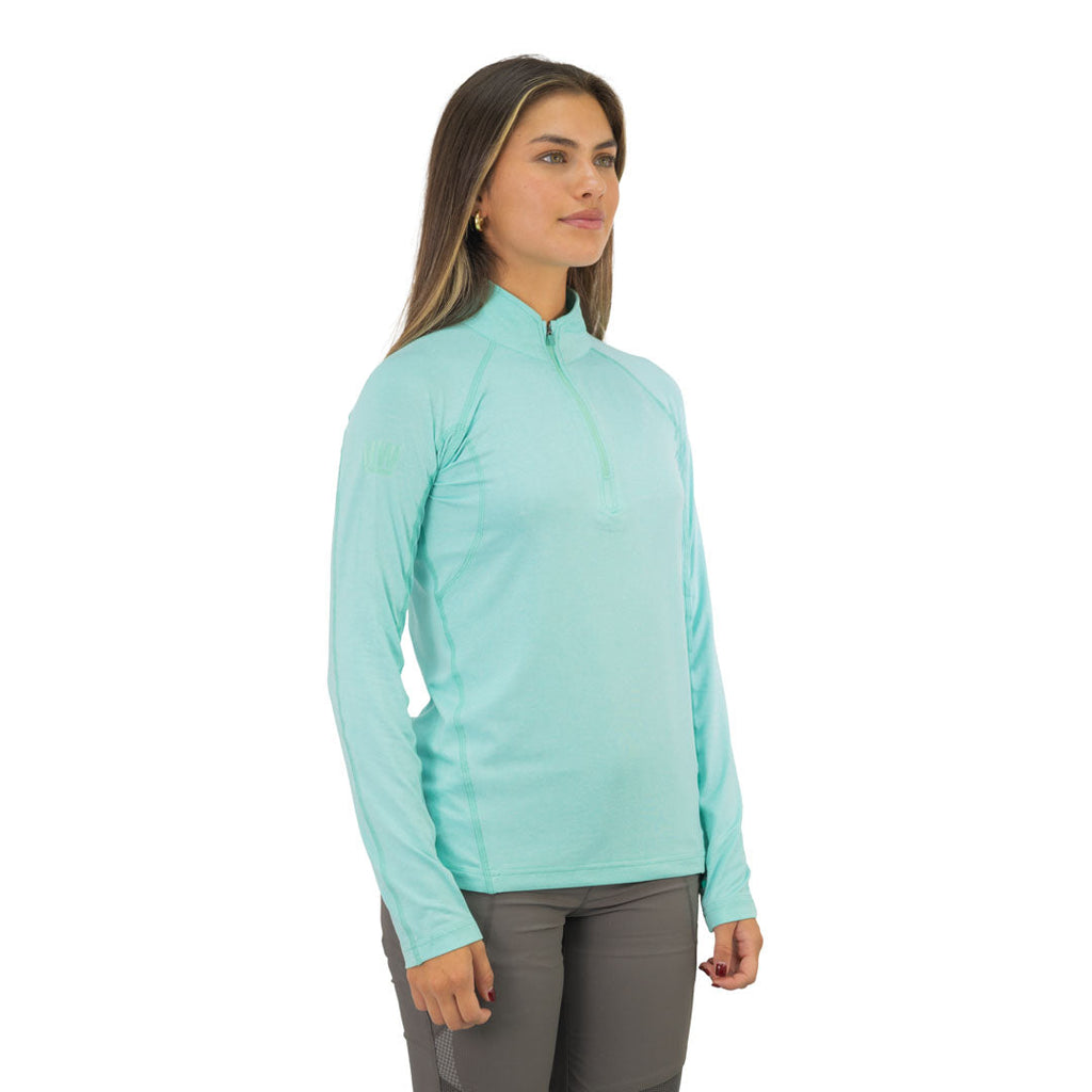 Polera Dry Fit SPX Manga Larga Mujer color aqua – vista 2