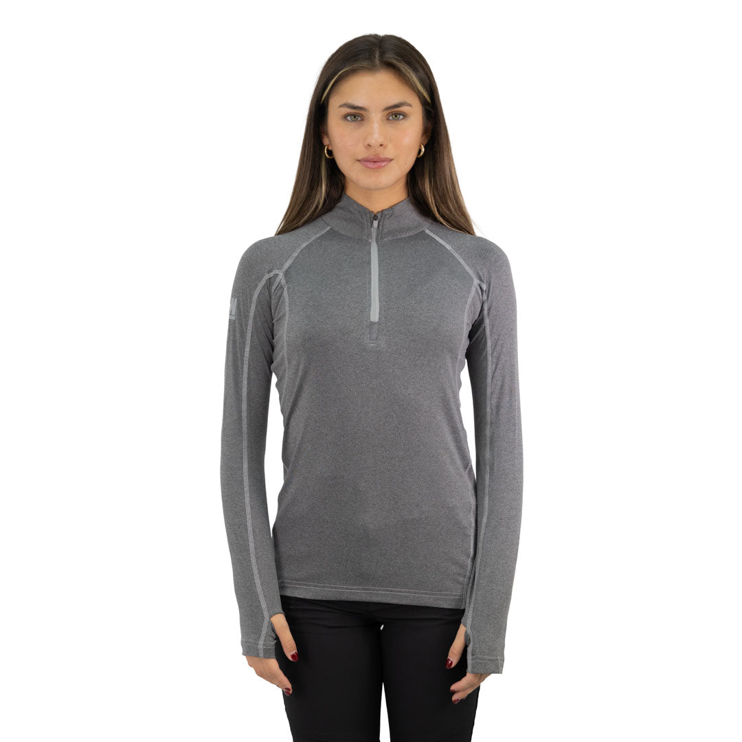 Polera Dry Fit SPX Manga Larga Mujer color gris carbón