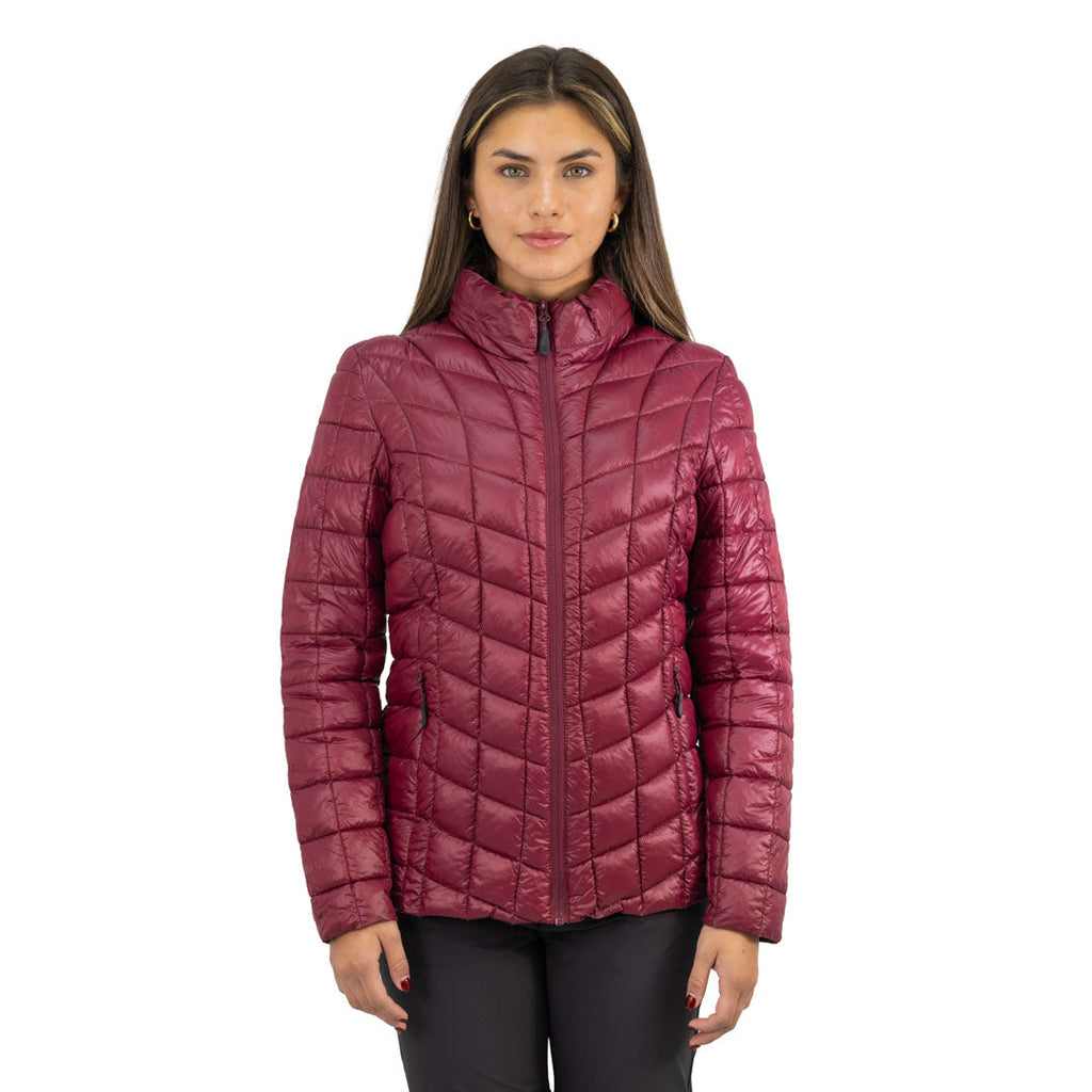Parka insulada Traveler Hardwork para mujer color cabernet – otro ángulo