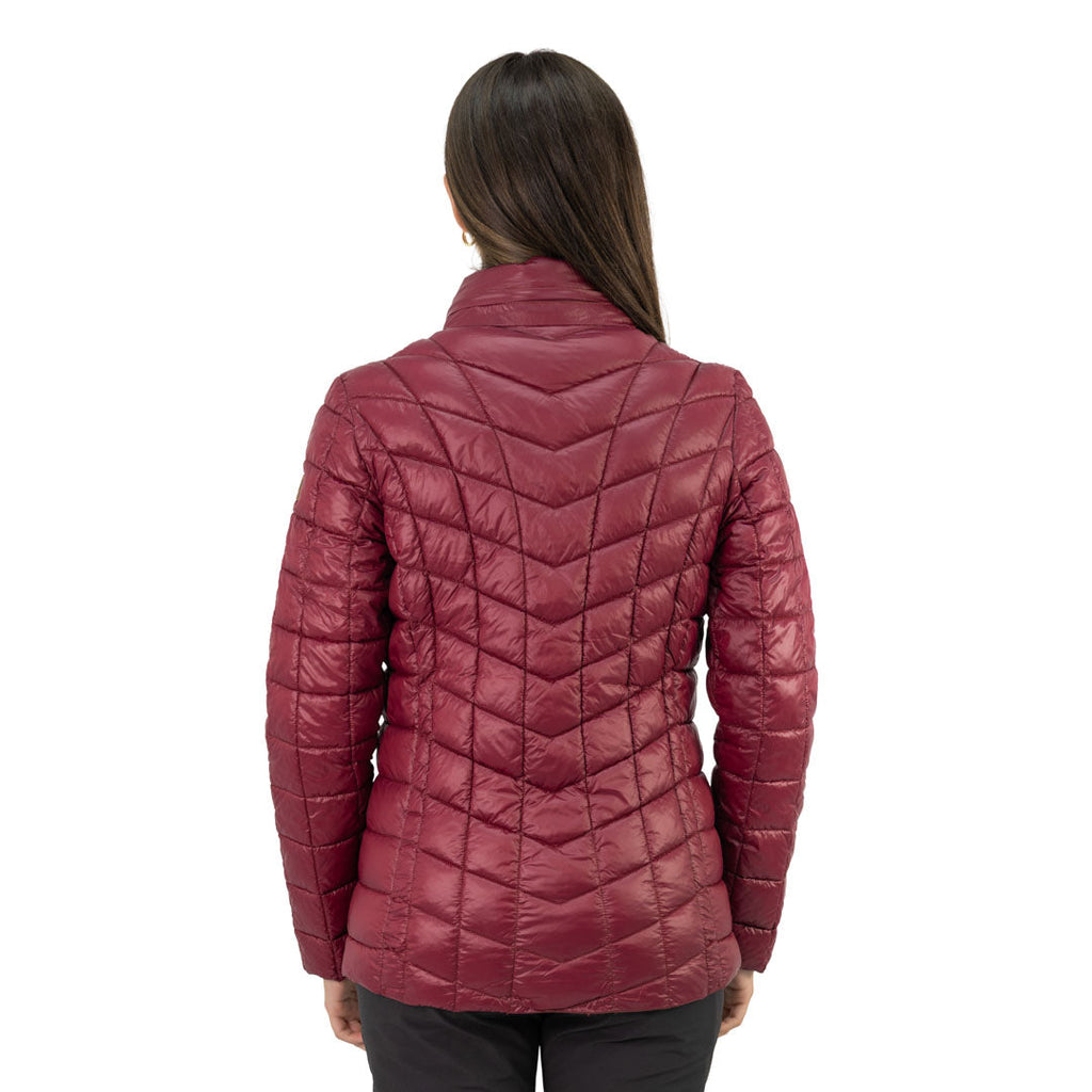 Parka insulada Traveler Hardwork para mujer color cabernet – detalle