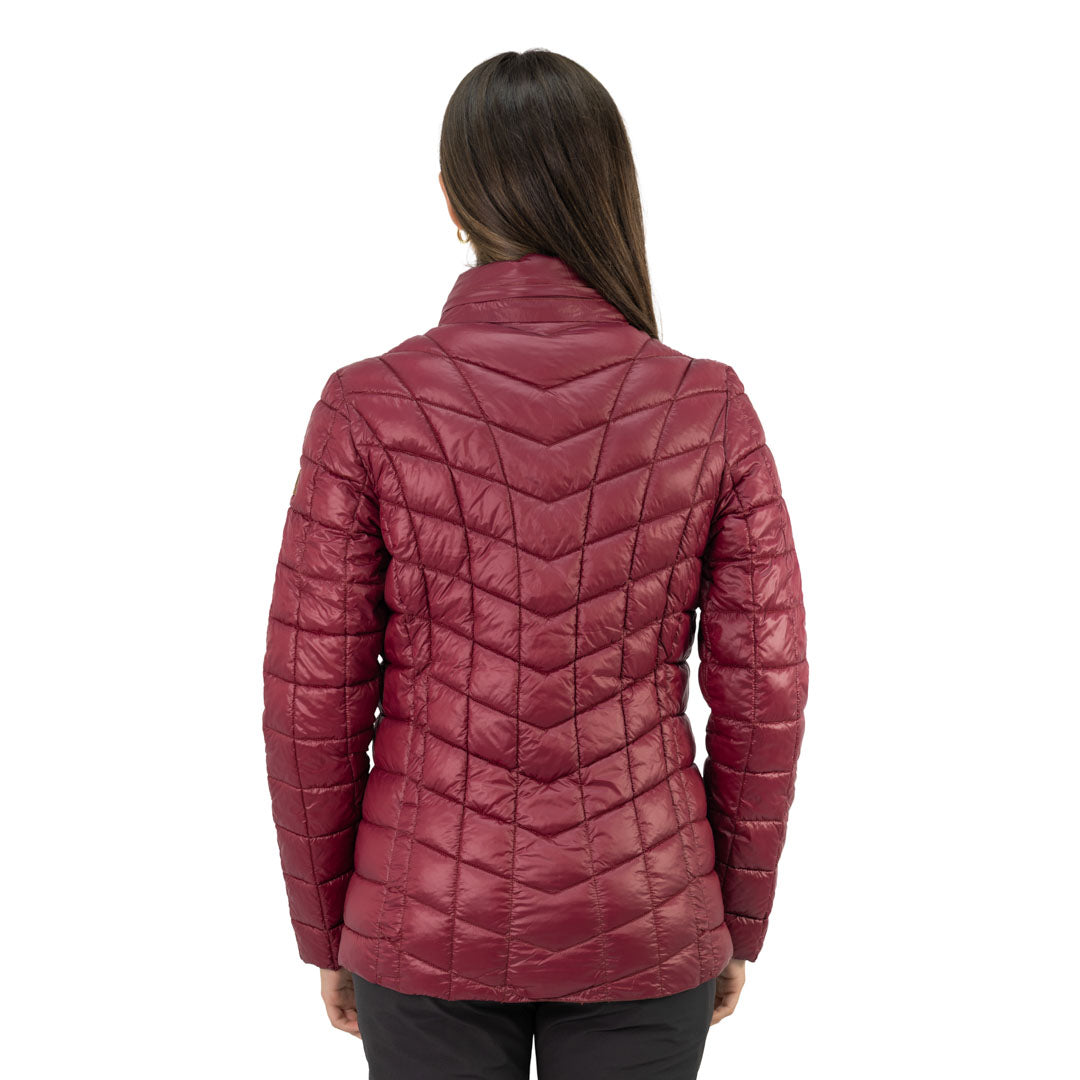 Parka insulada Traveler Hardwork para mujer color cabernet – detalle