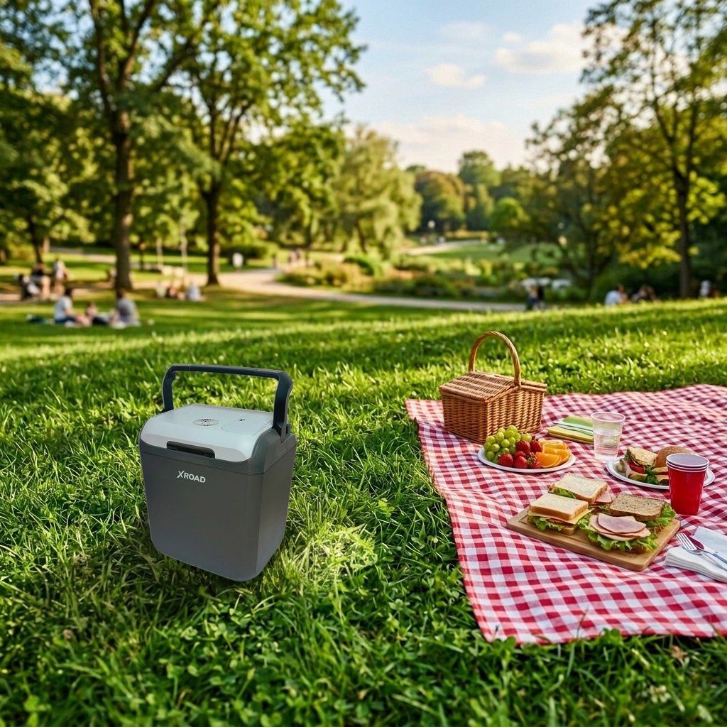 Cooler en un picnic