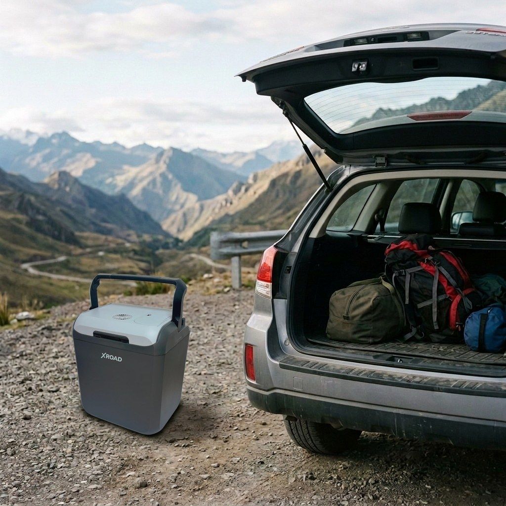 Cooler en un viaje en ruta